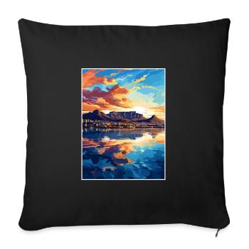 Cape Town Afrique du Sud Affiche de voyage Souvenir WPA - Housse de coussin décorative 45 x 45 cm - noir - Devant