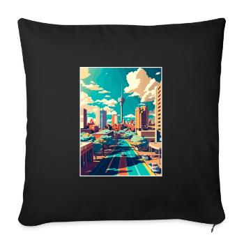 Johannesburg South Africa Travel Poster Souvenir - Sofa pillowcase 17,3'' x 17,3'' (45 x 45 cm) - black - Front