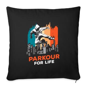 Freerunning Racing Training Athletes - Sofa pillowcase 17,3'' x 17,3'' (45 x 45 cm) - black - Front