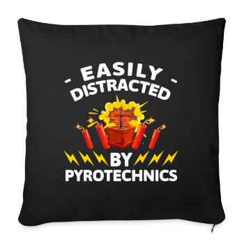 Pyrotechnics Highlight - Sofa pillowcase 17,3'' x 17,3'' (45 x 45 cm) - black - Front