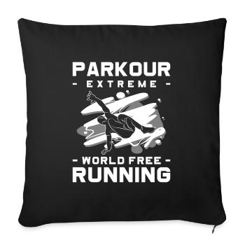 Freerunning Urban Freestyle Traceur - Sofa pillowcase 17,3'' x 17,3'' (45 x 45 cm) - black - Front