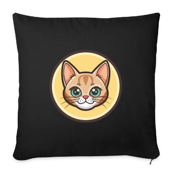 Burmilla Chat Race Dessin animé Kawaii Animal Pet - Housse de coussin décorative 45 x 45 cm - noir - Devant