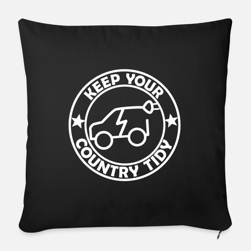 Les véhicules électriques - Housse de coussin décorative 45 x 45 cm - noir