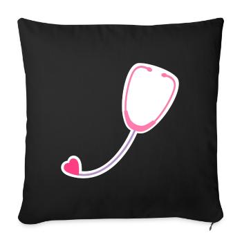 Coloured stethoscope - Sofa pillowcase 17,3'' x 17,3'' (45 x 45 cm) - black - Front