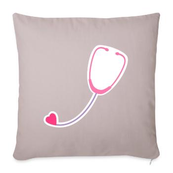 Coloured stethoscope - Sofa pillowcase 17,3'' x 17,3'' (45 x 45 cm) - light taupe - Front