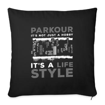 Freerunning Backflip Jump - Sofa pillowcase 17,3'' x 17,3'' (45 x 45 cm) - black - Front