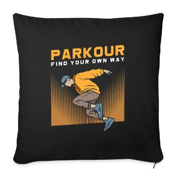 Parkour Roller Extreme Sports Jump - Sofa pillowcase 17,3'' x 17,3'' (45 x 45 cm) - black - Front