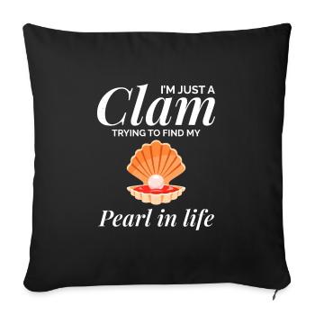 Clam Shell Seashells Collector Beachcomber Beach - Sofa pillowcase 17,3'' x 17,3'' (45 x 45 cm) - black - Front