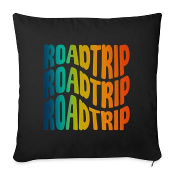 Motif de road trip pour des aventures inoubliables - Housse de coussin décorative 45 x 45 cm - noir - Devant