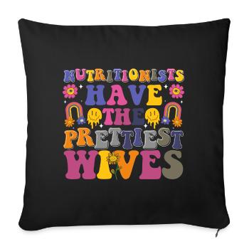 Conseils de remise en forme de nutritionniste - Housse de coussin décorative 45 x 45 cm - noir - Devant