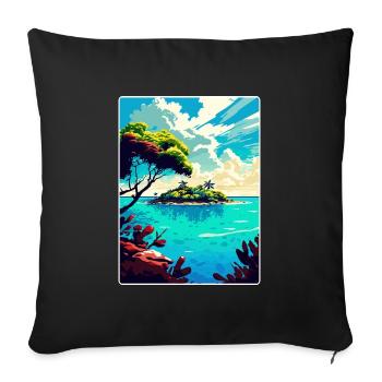 Belize Caribbean Travel Poster Souvenir Paint WPA - Sofa pillowcase 17,3'' x 17,3'' (45 x 45 cm) - black - Front