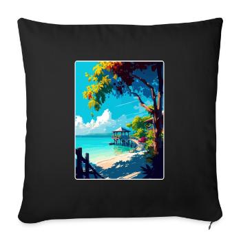 Negril Karibik Reise Poster Souvenir Farbe WPA - Sofakissenbezug 45 x 45 cm - Schwarz - Vorne