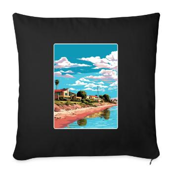 Rawson Argentina Travel Poster Souvenir Paint WPA - Sofa pillowcase 17,3'' x 17,3'' (45 x 45 cm) - black - Front