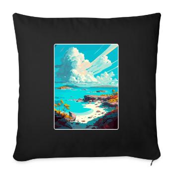 Exuma Caribbean Travel Poster Souvenir Paint WPA - Sofa pillowcase 17,3'' x 17,3'' (45 x 45 cm) - black - Front