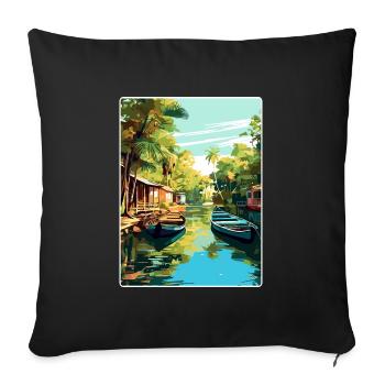 Tigre Argentina Travel Poster Souvenir Paint WPA - Sofa pillowcase 17,3'' x 17,3'' (45 x 45 cm) - black - Front
