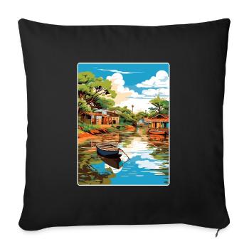 Tigre Argentina Travel Poster Souvenir Paint WPA - Sofa pillowcase 17,3'' x 17,3'' (45 x 45 cm) - black - Front
