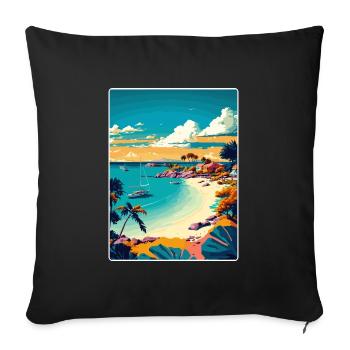 Aruba Caribbean Travel Poster Souvenir Paint WPA - Sofa pillowcase 17,3'' x 17,3'' (45 x 45 cm) - black - Front