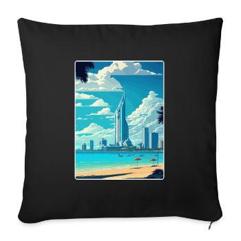 Pattaya Thailand Thai Travel Poster Souvenir WPA - Sofa pillowcase 17,3'' x 17,3'' (45 x 45 cm) - black - Front