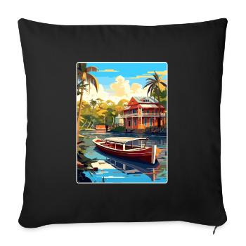 Tigre Argentina Travel Poster Souvenir Paint WPA - Sofa pillowcase 17,3'' x 17,3'' (45 x 45 cm) - black - Front