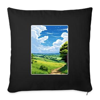 Dorset Aonb Travel Poster Souvenir Postcard Paint - Sofa pillowcase 17,3'' x 17,3'' (45 x 45 cm) - black - Front