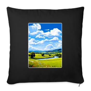 Wye Valley Aonb Reise Poster Souvenir Farbe WPA - Sofakissenbezug 45 x 45 cm - Schwarz - Vorne