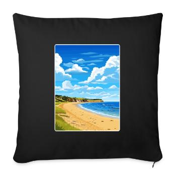 Dorset Aonb Travel Poster Souvenir Postcard Paint - Sofa pillowcase 17,3'' x 17,3'' (45 x 45 cm) - black - Front