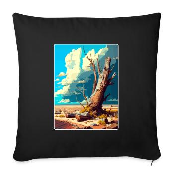 Petrified Forest National Park Arizona Travel Card - Sofa pillowcase 17,3'' x 17,3'' (45 x 45 cm) - black - Front