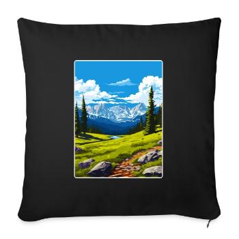 Carte de voyage du parc national des montagnes du Colorado - Housse de coussin décorative 45 x 45 cm - noir - Devant