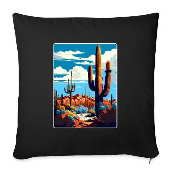 Saguaro Nationalpark Arizona Reiseposter WPA - Sofakissenbezug 45 x 45 cm - Schwarz - Vorne