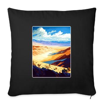 Death Valley National Park California Travel Card - Sofa pillowcase 17,3'' x 17,3'' (45 x 45 cm) - black - Front