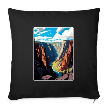 Black Canyon National Park Colorado Travel Poster - Sofa pillowcase 17,3'' x 17,3'' (45 x 45 cm) - black - Front