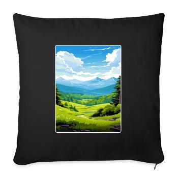 Affiche de voyage du parc national des Great Smoky Mountains - Housse de coussin décorative 45 x 45 cm - noir - Devant