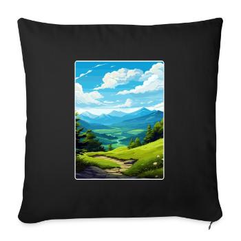 Affiche de voyage du parc national des Great Smoky Mountains - Housse de coussin décorative 45 x 45 cm - noir - Devant