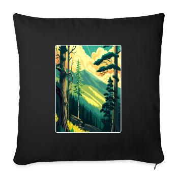 Affiche de voyage du parc national des Great Smoky Mountains - Housse de coussin décorative 45 x 45 cm - noir - Devant