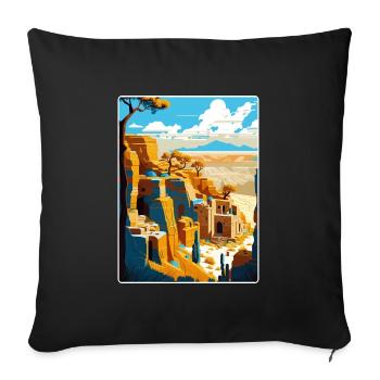 Mesa Verde Nationalpark Colorado Reiseposter - Sofakissenbezug 45 x 45 cm - Schwarz - Vorne