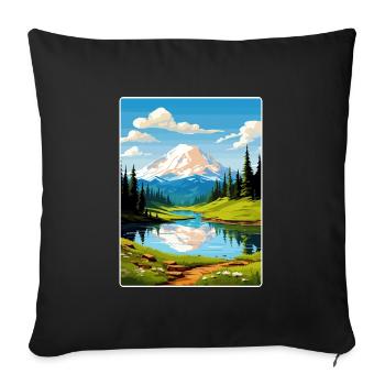 Mount Rainer New National Park Travel Poster WPA - Sofa pillowcase 17,3'' x 17,3'' (45 x 45 cm) - black - Front
