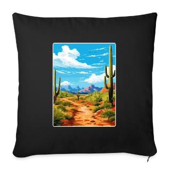 Saguaro Nationalpark Arizona Reiseposter WPA - Sofakissenbezug 45 x 45 cm - Schwarz - Vorne