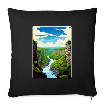 New River Gorge National Park Travel Poster WPA - Sofa pillowcase 17,3'' x 17,3'' (45 x 45 cm) - black - Front