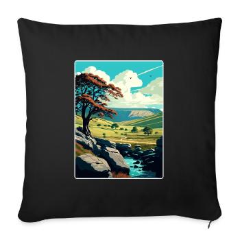 Affiche de voyage du parc national des Yorkshire Dales WPA - Housse de coussin décorative 45 x 45 cm - noir - Devant
