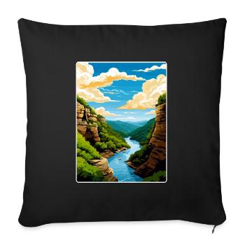 New River Gorge National Park Travel Poster WPA - Sofa pillowcase 17,3'' x 17,3'' (45 x 45 cm) - black - Front
