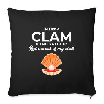 Clam Shell Seashells Collector Beachcomber Beach - Sofa pillowcase 17,3'' x 17,3'' (45 x 45 cm) - black - Front