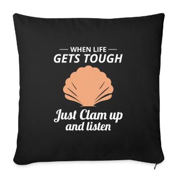 Clam Shell Seashells Collector Beachcomber Beach - Sofa pillowcase 17,3'' x 17,3'' (45 x 45 cm) - black - Front
