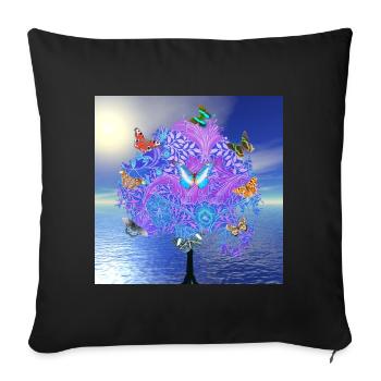 Butterfly Tree - Sofa pillowcase 17,3'' x 17,3'' (45 x 45 cm) - black - Front