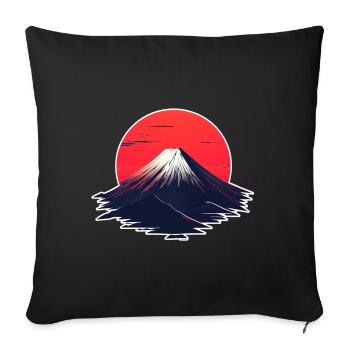 Roter Sonnenuntergang über Vulkan - Sofakissenbezug 45 x 45 cm - Schwarz - Vorne