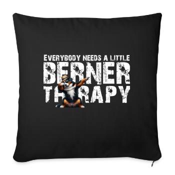 Bernese mountain dog - Sofa pillowcase 17,3'' x 17,3'' (45 x 45 cm) - black - Front