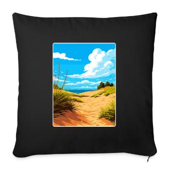 Indiana Dunes National Park Travel Poster Souvenir - Sofa pillowcase 17,3'' x 17,3'' (45 x 45 cm) - black - Front