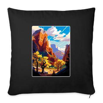 Zion Nationalpark Arizona Reise Poster Souvenir - Sofakissenbezug 45 x 45 cm - Schwarz - Vorne