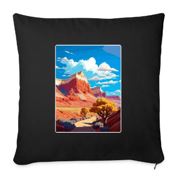 Capitol Reef National Park Travel Poster Souvenir - Sofa pillowcase 17,3'' x 17,3'' (45 x 45 cm) - black - Front