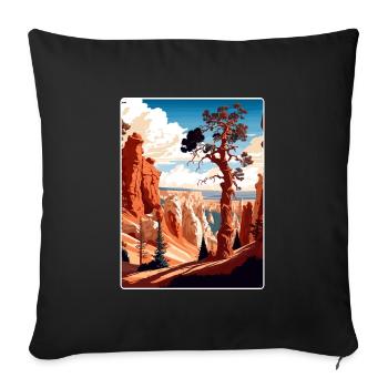 Affiche de voyage souvenir du parc national de Bryce Canyon - Housse de coussin décorative 45 x 45 cm - noir - Devant