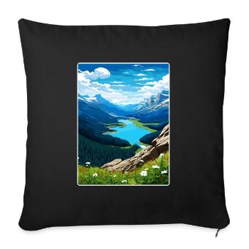 Parc national Banff Canada Affiche de voyage souvenir - Housse de coussin décorative 45 x 45 cm - noir - Devant